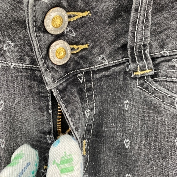 Disney Hannah Montana Jeans Girl's 12 Mid Rise Black Love Heart Denim Stretchy - Picture 8 of 16